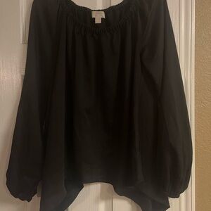 MICHAEL Michael Kors Black Asymmetrical Blouse